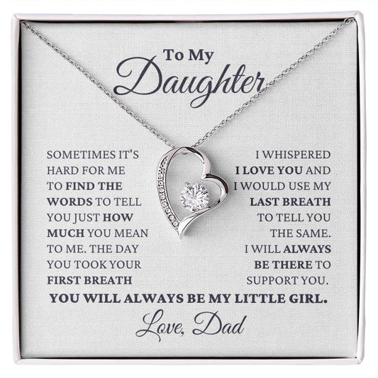 Gift For Daughter My Little Girl Necklace Forever Love Necklace