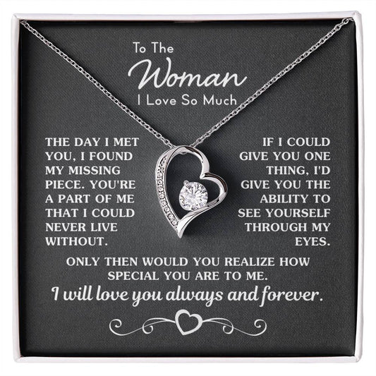To The Woman I Love My Missing Piece Necklace Forever Love Necklace