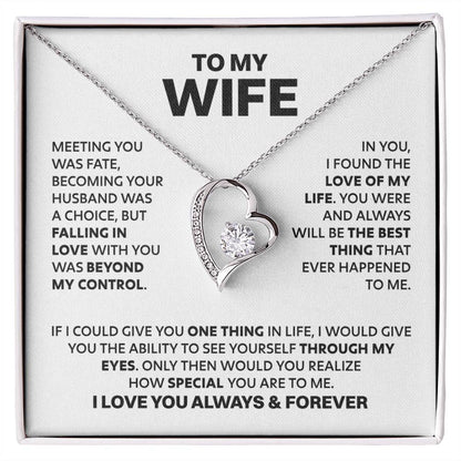 Wife Heart Necklace  Meeting You Was Fate Forever Love Necklace