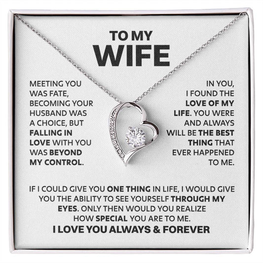 Wife Heart Necklace  Meeting You Was Fate Forever Love Necklace