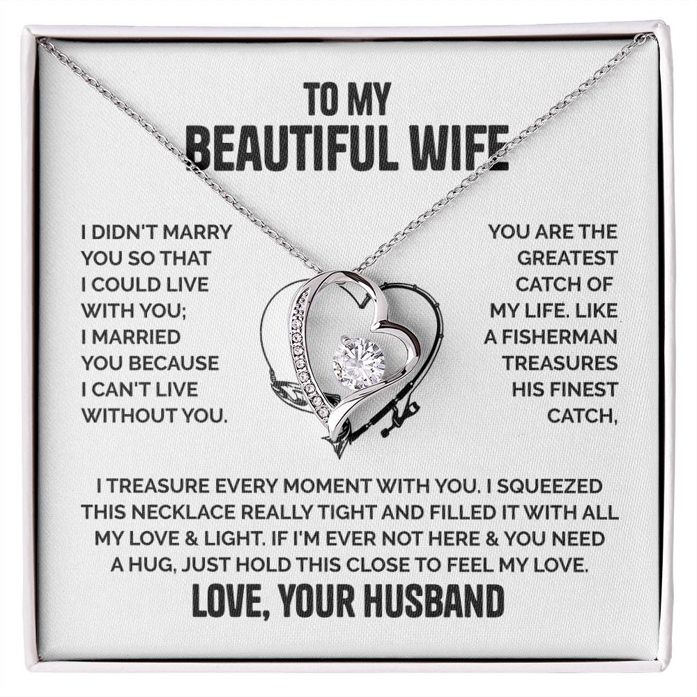 Wife Heart Necklace  Love Husband Forever Love Necklace