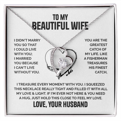 Wife Heart Necklace  Love Husband Forever Love Necklace