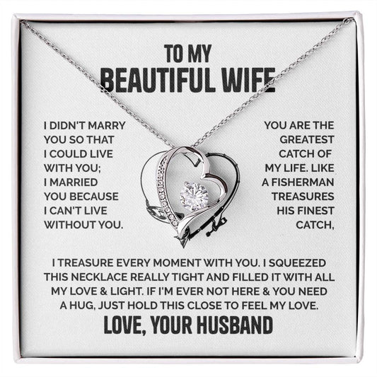 Wife Heart Necklace  Love Husband Forever Love Necklace
