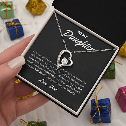 Xmas Love Necklace Gift From Dad - Show Her Your Love With This Unique Father-Daughter Jewelry For Birthday 2 Forever Love Necklace