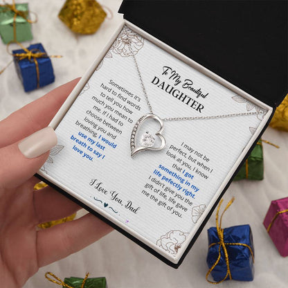 Daughter - I Love You Forever Love Necklace Gift For Daughter, Gift From Dad, Daughter Gift, Daughter Necklace, Father Daughter Gift, Birthday Gift Forever Love Necklace
