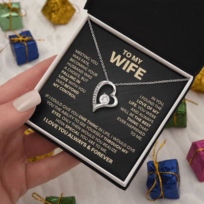 Wife Heart Necklace  Meeting You Was Fate  Forever Love Necklace