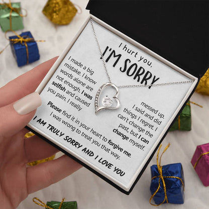 Forgive Me Necklace, Apology Jewelry, Sorry Gift Wife, Sorry Gift Girlfriend, Sorry Gift Friend, Sorry Gift, Sorry Card, Heartfelt Message Forever Love Necklace