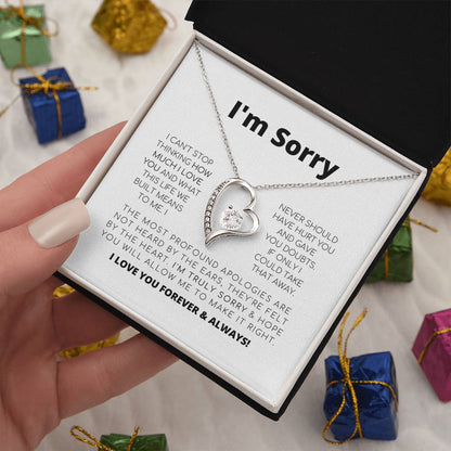 Apology Gift For Her - I'M Truly Sorry - Forever Love Necklace Forever Love Necklace