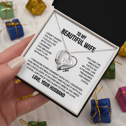 Wife Heart Necklace  Love Husband Forever Love Necklace