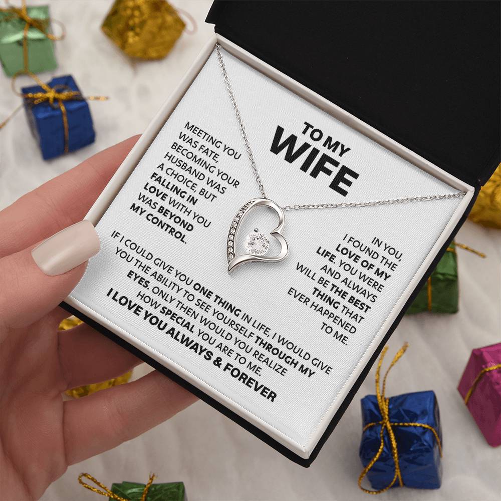 Wife Heart Necklace  Meeting You Was Fate Forever Love Necklace
