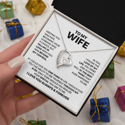 Wife Heart Necklace  Meeting You Was Fate Forever Love Necklace