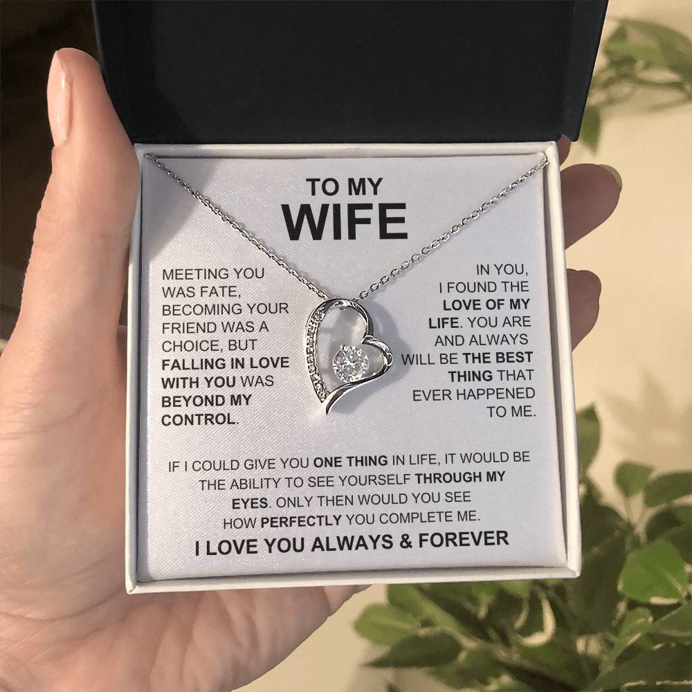Forever Necklace - To My Wife White Forever Love Necklace