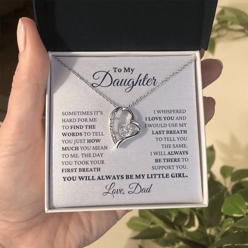 Gift For Daughter My Little Girl Necklace Forever Love Necklace