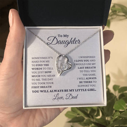 Gift For Daughter My Little Girl Necklace Forever Love Necklace
