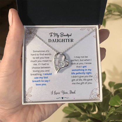 Daughter - I Love You Forever Love Necklace Gift For Daughter, Gift From Dad, Daughter Gift, Daughter Necklace, Father Daughter Gift, Birthday Gift Forever Love Necklace