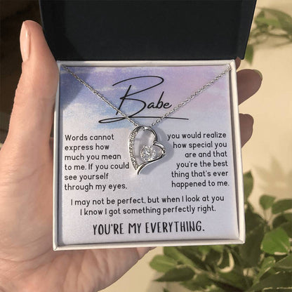 Babe Necklace - You'Re My Everything - Brush Stroke Forever Love Necklace