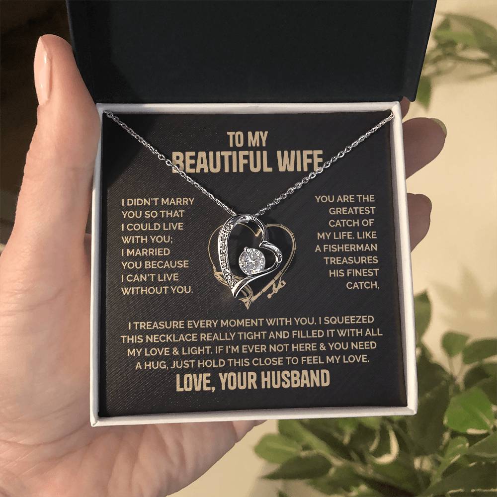 Beautiful Wife Heart Necklace  Love Husband Forever Love Necklace