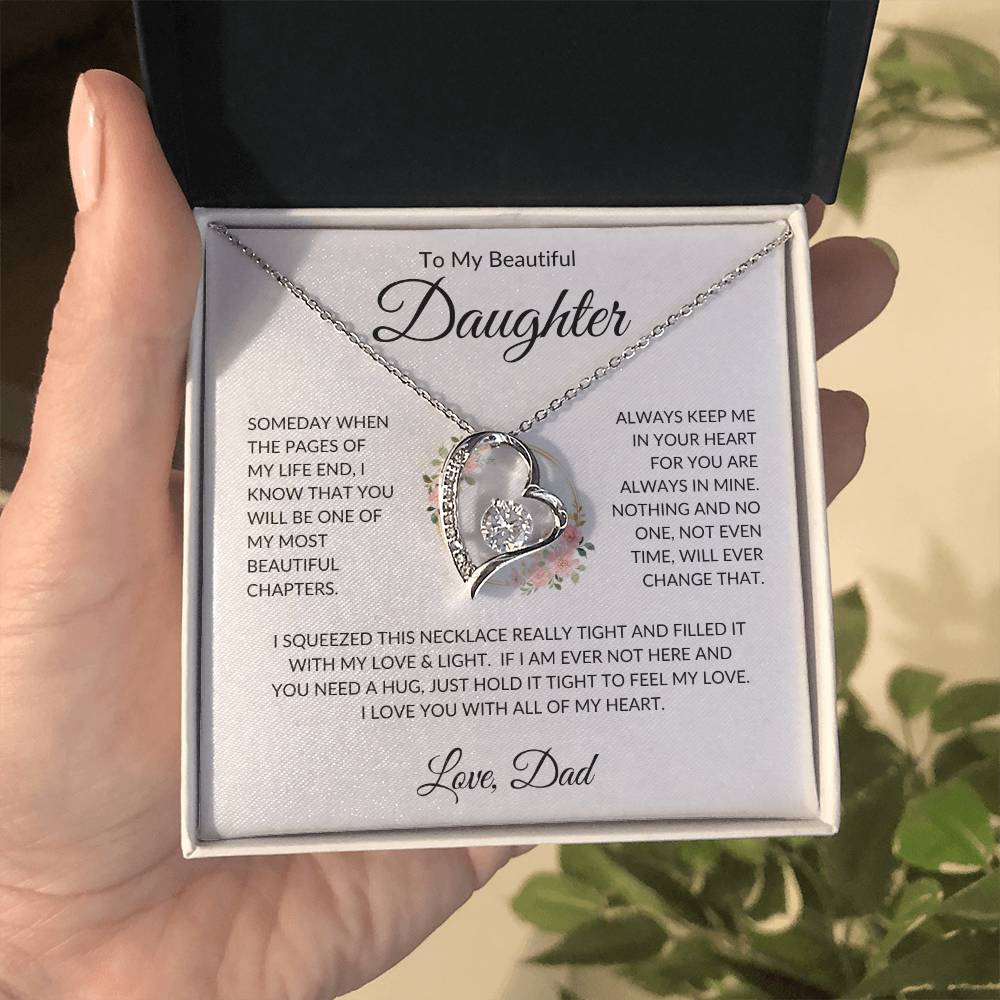 Daughter Love Dad Most Beautiful Chapters  Forever Love Necklace Forever Love Necklace
