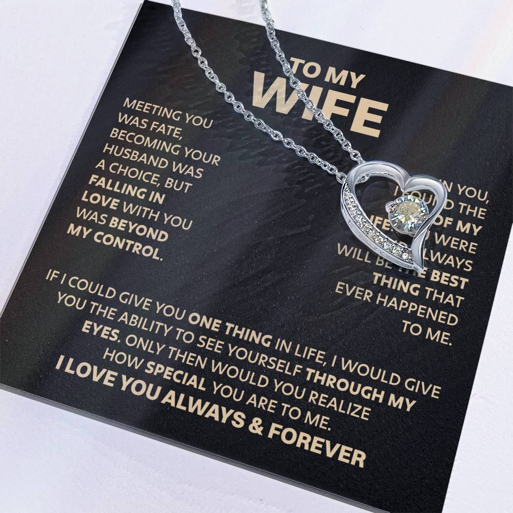 Wife Heart Necklace  Meeting You Was Fate  Forever Love Necklace