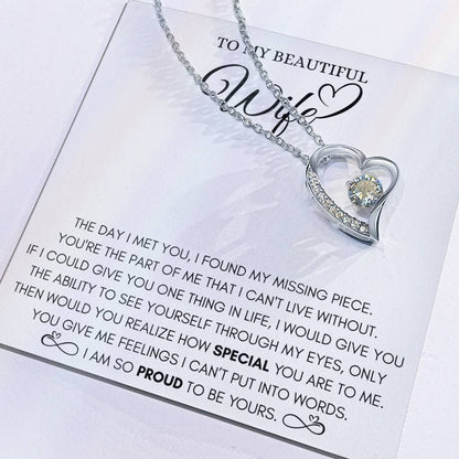 Wife - I Am So Proud To Be Yours. Forever Love & Earrings Set Forever Love Necklace
