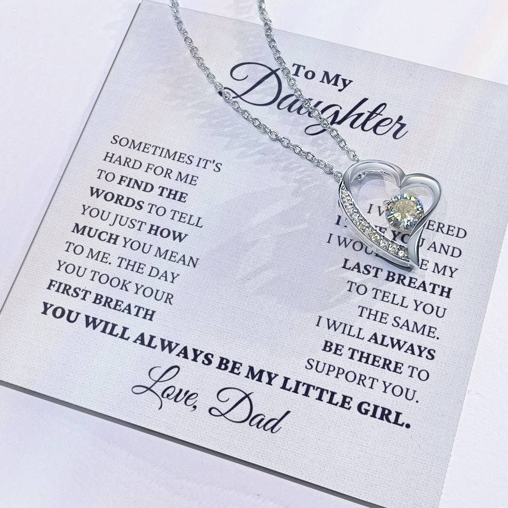 Gift For Daughter My Little Girl Necklace Forever Love Necklace