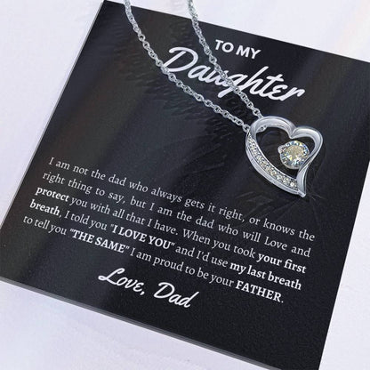 Xmas Love Necklace Gift From Dad - Show Her Your Love With This Unique Father-Daughter Jewelry For Birthday 2 Forever Love Necklace