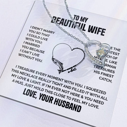 Wife Heart Necklace  Love Husband Forever Love Necklace