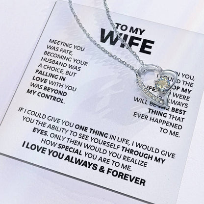 Wife Heart Necklace  Meeting You Was Fate Forever Love Necklace