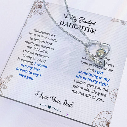 Daughter - I Love You Forever Love Necklace Gift For Daughter, Gift From Dad, Daughter Gift, Daughter Necklace, Father Daughter Gift, Birthday Gift Forever Love Necklace