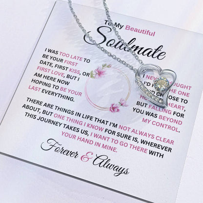 Forever Love Necklace To My Soulmate Never Thought I'D Find The One Forever Love Necklace