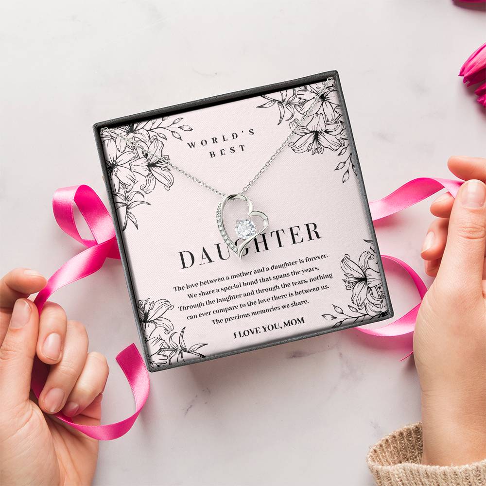 Daughter Gift World's Best Daughter Necklace Forever Love Necklace