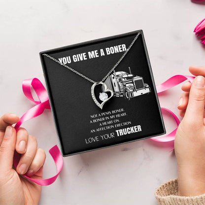 You Give Me A Heart Boner An Affection Erection Funny & Sarcastic Love For Her ? Mature Gag Gift For Truck Drivers Wife 1 Forever Love Necklace