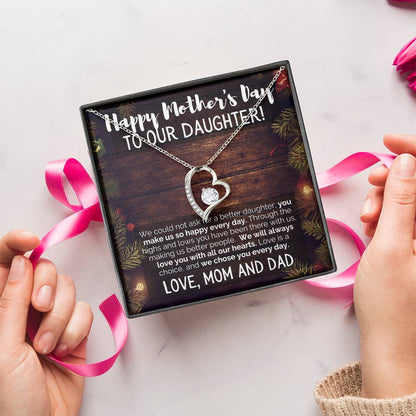 To Our Amazing Daughter Necklace Happy Mother's Day To Your Daughter Jewelry Love Mom And Dad Forever Love Necklace