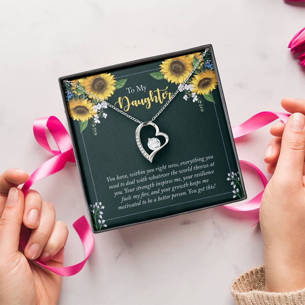 Customize Beautiful Sunflower Precious Necklace You Are My Sunshine Message Card Necklace To My Daughter Message Card Forever Love Necklace