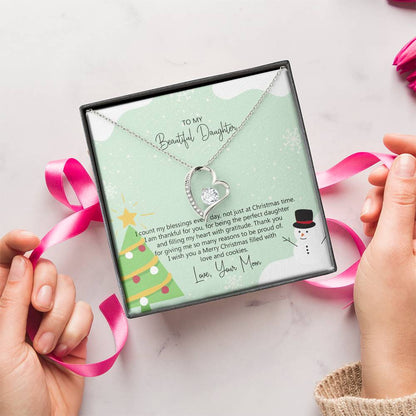 Daughters Gift From Mom Special Christmas Message Card Custom Gift From Mom Ss120 1 Forever Love Necklace