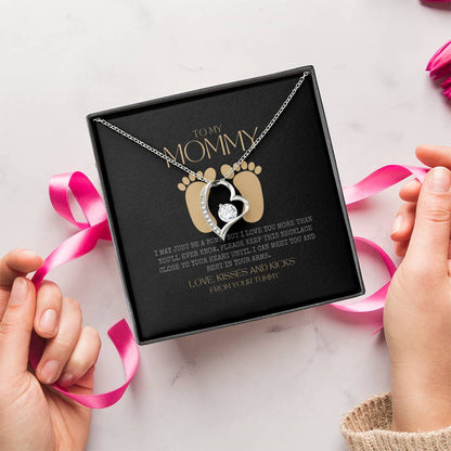 Baby shower gift New Mommy Necklace Pregnant Wife Gift To My Mommy I May Just Be A Bump But I Love You More Than You Ever Know