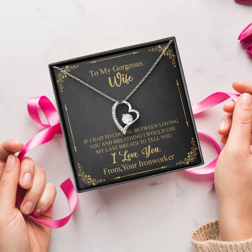To Wife - From Ironworker - I Love You Forever Necklace Forever Love Necklace