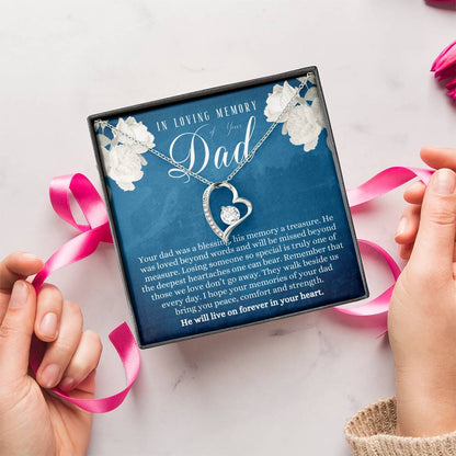 Dad Memorial Gift Father Memorial Gift Loss Of Father Memorial Gift Sympathy Gift Of Loss Of Dad Dad Memorial Necklace Keepsake Forever Love Necklace