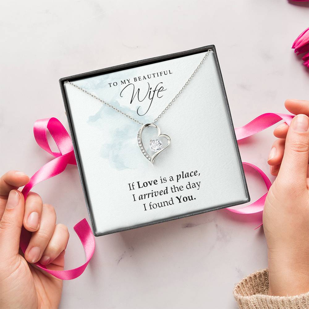 To My Wife Love Is A Place Necklace 1 Forever Love Necklace