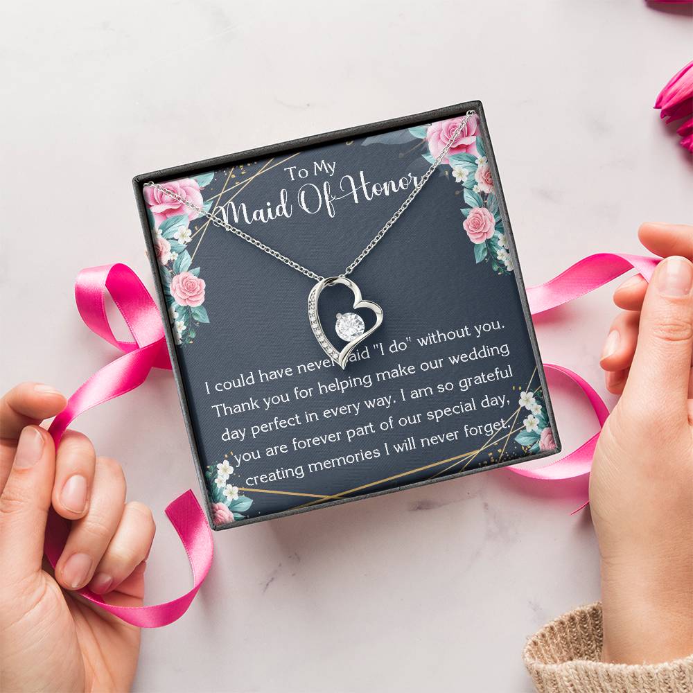Forever Love Necklace Maid Of Honor Giftpersonalized Thank You For Being My Maid Of Honor Necklace Maid Of Honor Thank You Gift From Forever Love Necklace