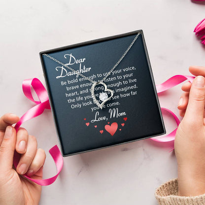 Dear Daughter Necklace Love Your Mom Daughter Mother's Day Gift To My Daughter Necklace From Mom Dad Grown Up Daughter Gift From Mom Forever Love Necklace