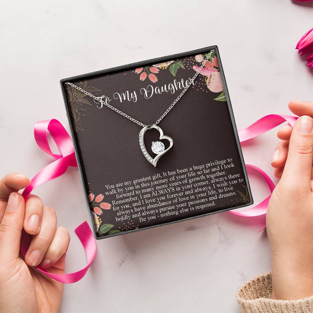 Daughter Gift From Mom To Daughter Forever Love Necklace For Daughter Customize Gift For Daughter From Mom From Dad To Daughter Forever Love Necklace