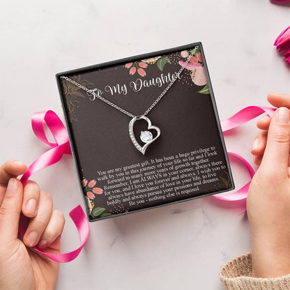 Daughter Gift From Mom To Daughter Forever Love Necklace For Daughter Customize Gift For Daughter From Mom From Dad To Daughter Forever Love Necklace