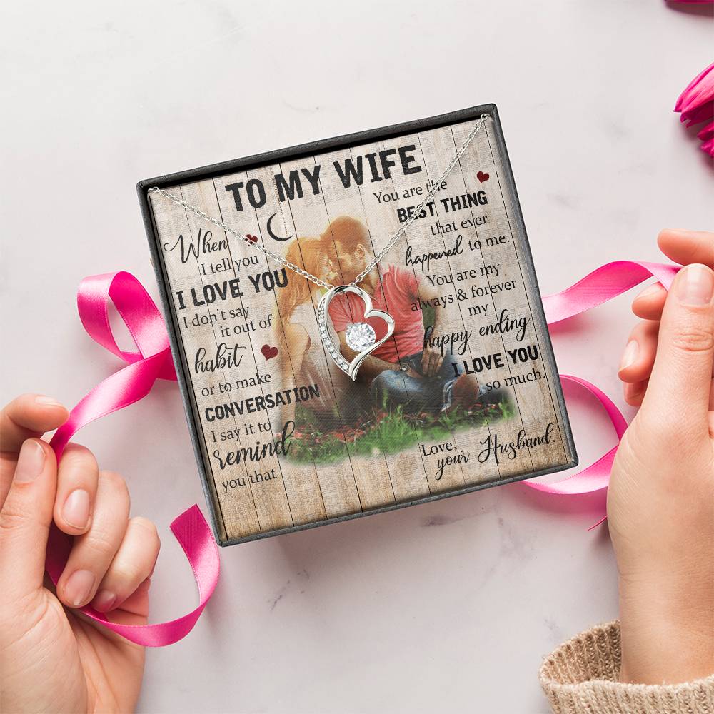 To My Wife Love Necklace Forever Love Necklace