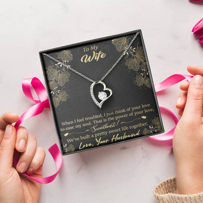 To My Wife - Sweet Life Together - 92.5 Sterling Silver Pendant Forever Love Necklace