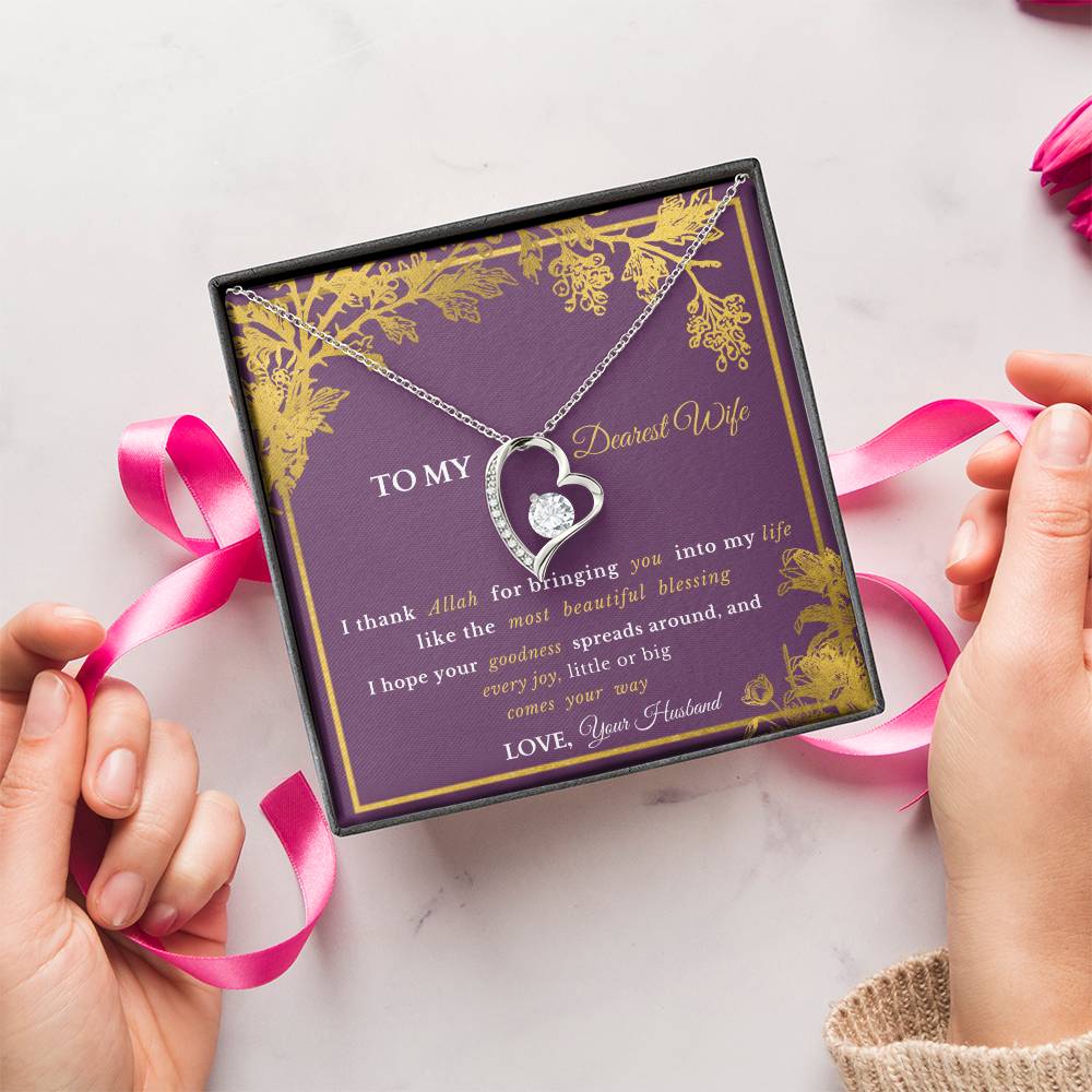 Exquisite Eid Gift To Wife- Forever Love Necklace - Gift From Allah Forever Love Necklace