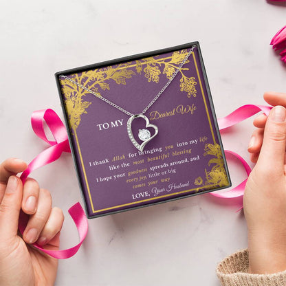 Exquisite Eid Gift To Wife- Forever Love Necklace - Gift From Allah Forever Love Necklace