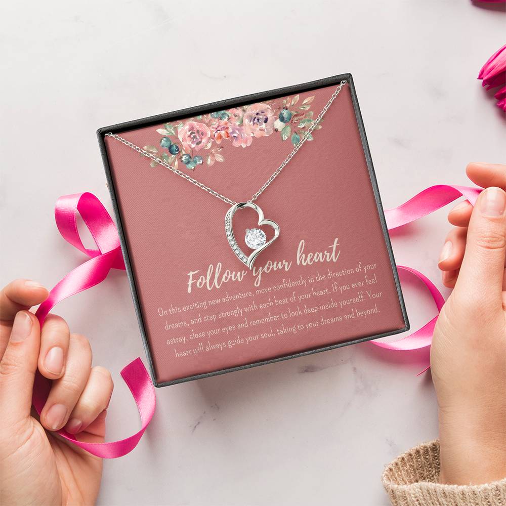 Follow Your Dream Trust Your Heart In Loving Memory Of Your Husband Memorial Gifts For Loss Of A Husband Forever Love Necklace