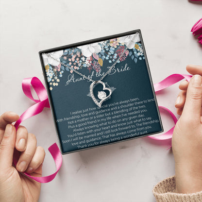 Aunt Of Bride Gift Aunt Of The Bride Necklace Aunt Forever Love Necklace Wedding Gift Auntie Gift For Your Wedding Wedding Gift For Forever Love Necklace