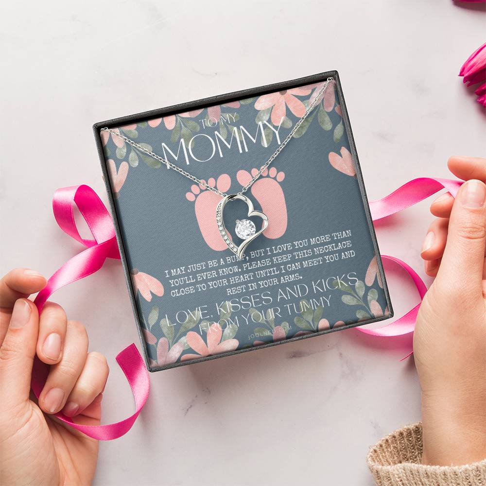 Baby Shower Gift New Mommy Necklace Pregnant Wife Gift To My Mommy I May Just Be A Bump But I Love You More Than You Ever Know Forever Love Necklace